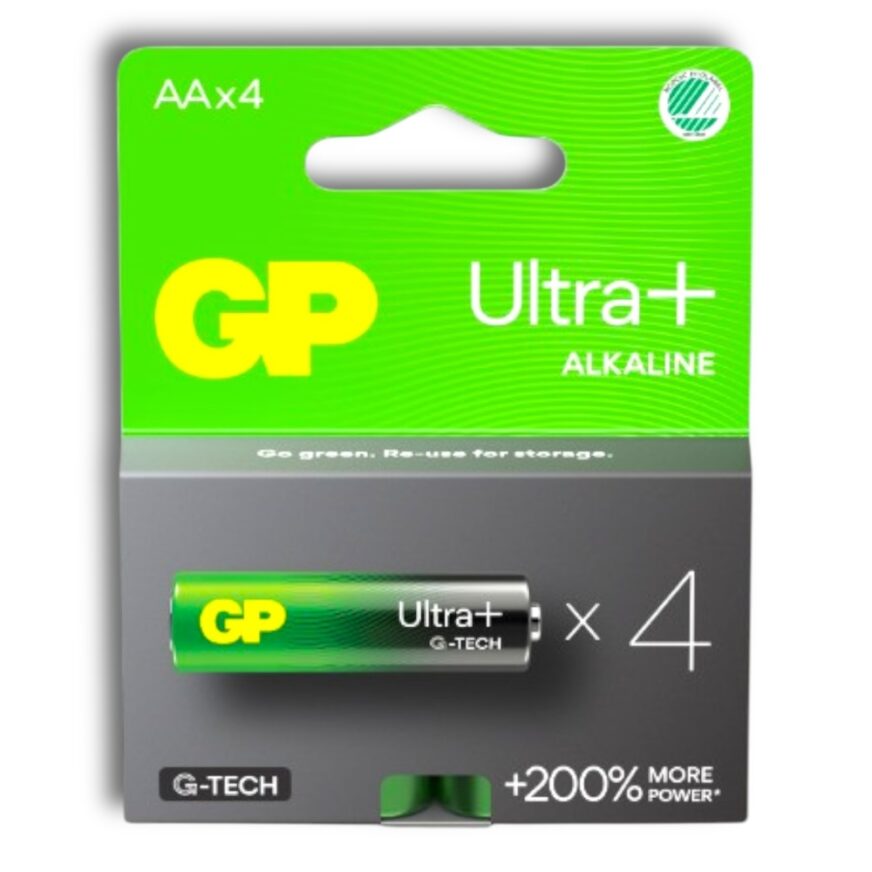 GP Ultra Plus Alkaline LR6 AA 4-pack