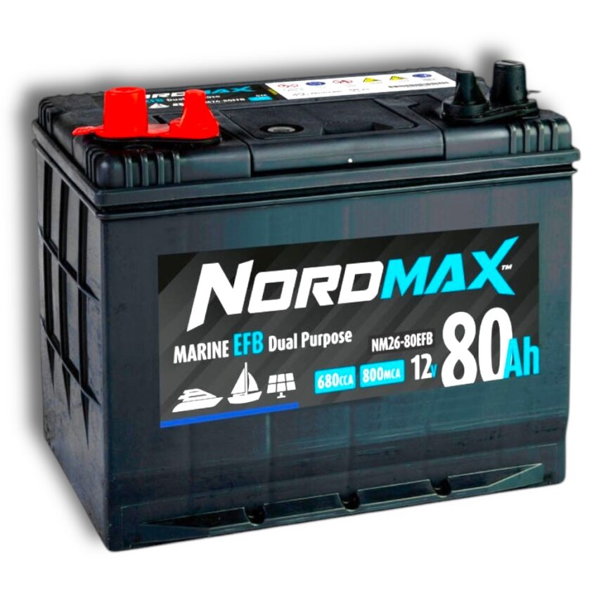 Nordmax Batteri 12v 80ah Marin & Fritid