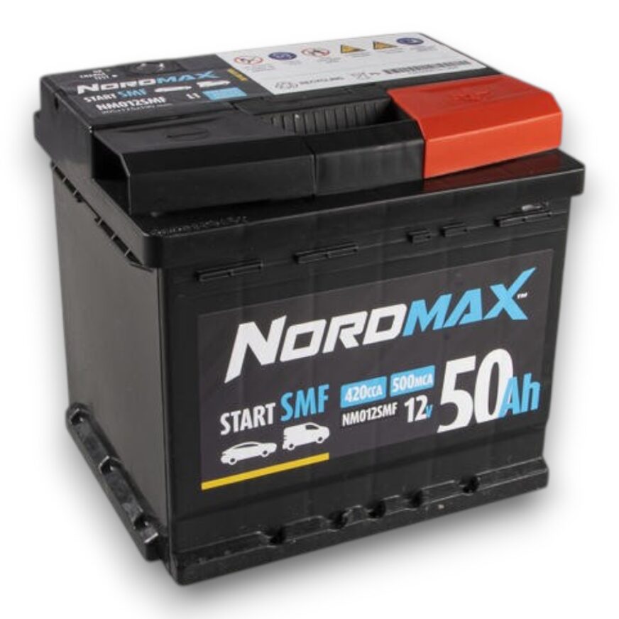 Nordmax Batteri 12v 50ah Priset inkluderar Miljöavgift.