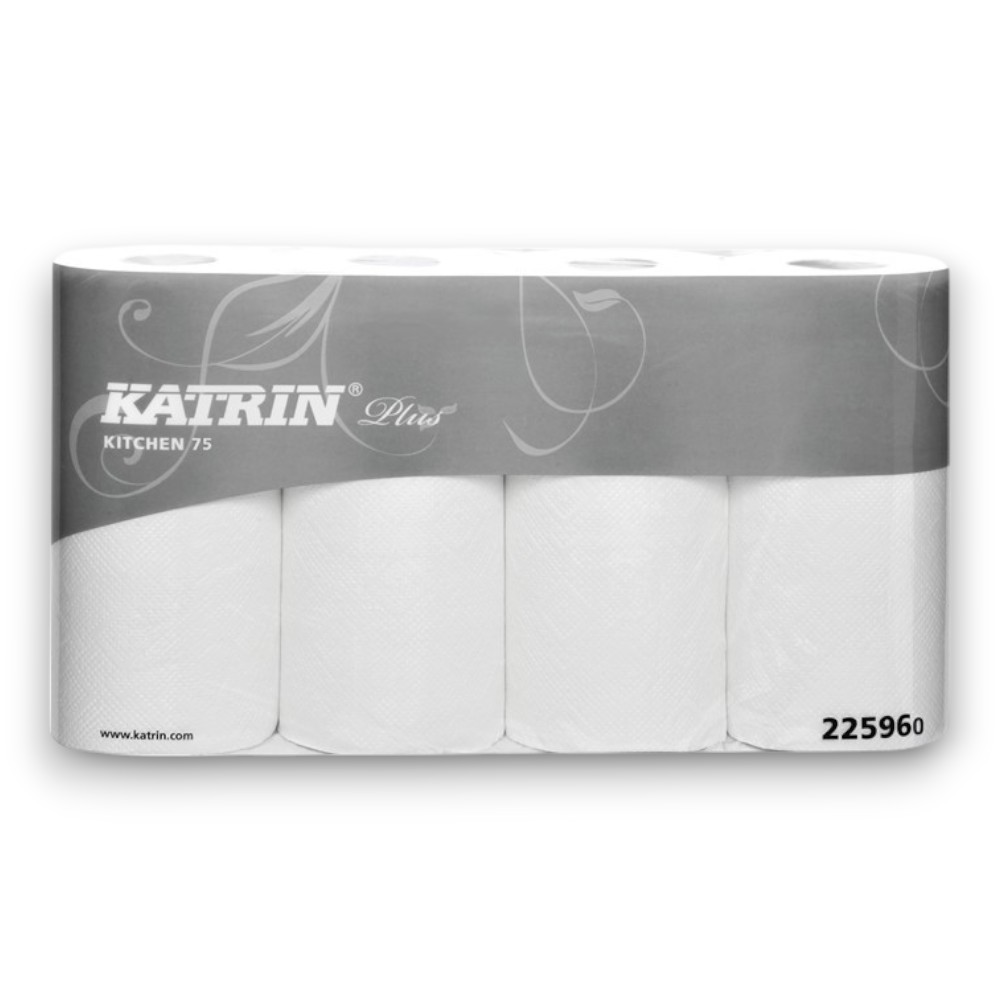 Hushållspapper Katrin Kitchen 75 vit 2-lags 21m/rulle 32st rullar /bal