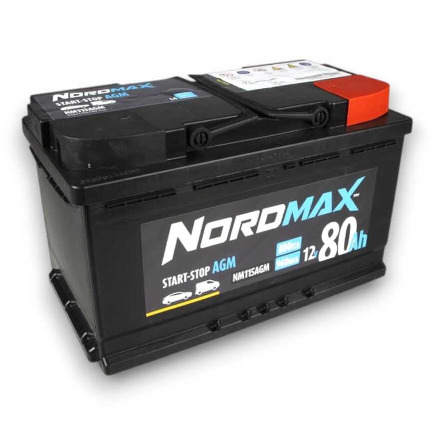Nordmax Batteri 12v 80ah AGM
