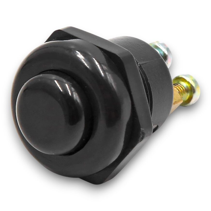 Tryckknapp Svart 22mm