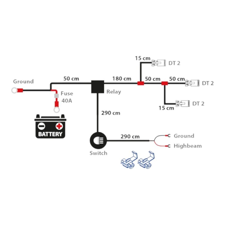 Kabelsats för 3st ljus, DT 2, 750W