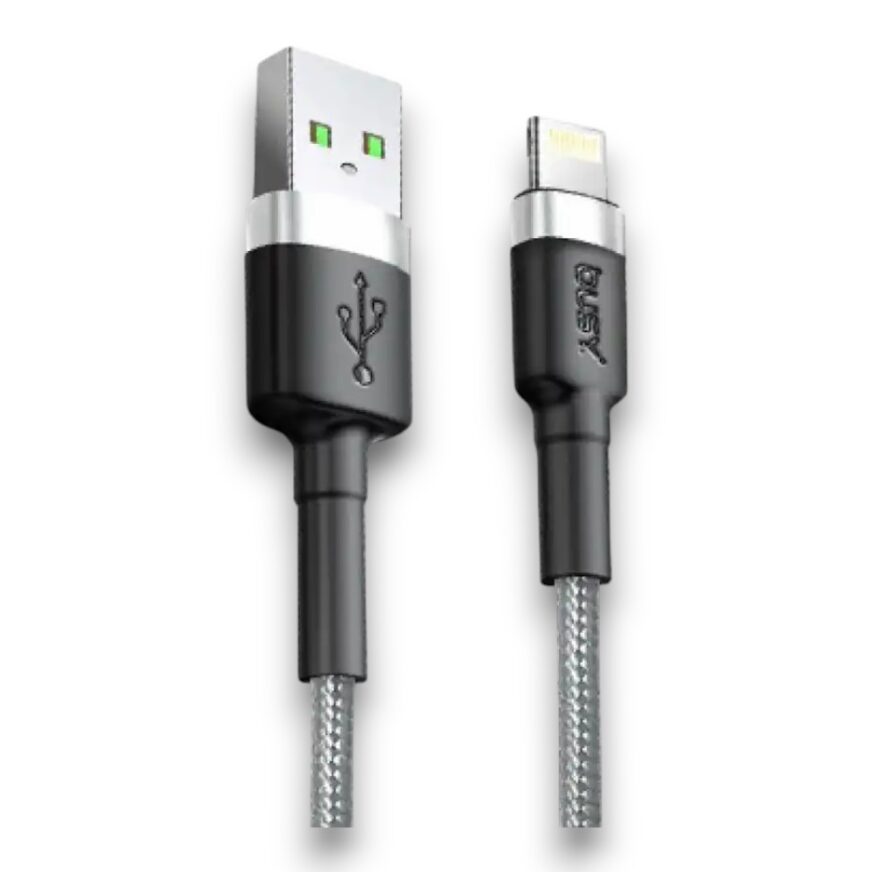 Busy Laddar kabel 2m flätad svart