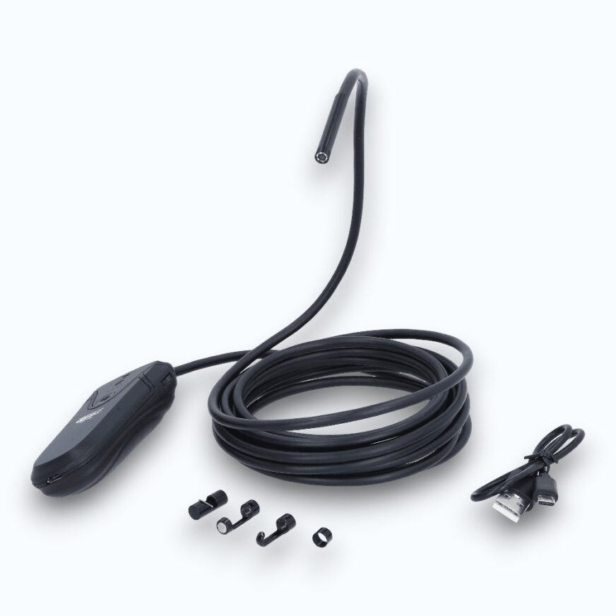 Ks Tools Wi-Fi-videoskopsats med Ø 5,5 mm 0° HD frontkamerasond, 5 delar