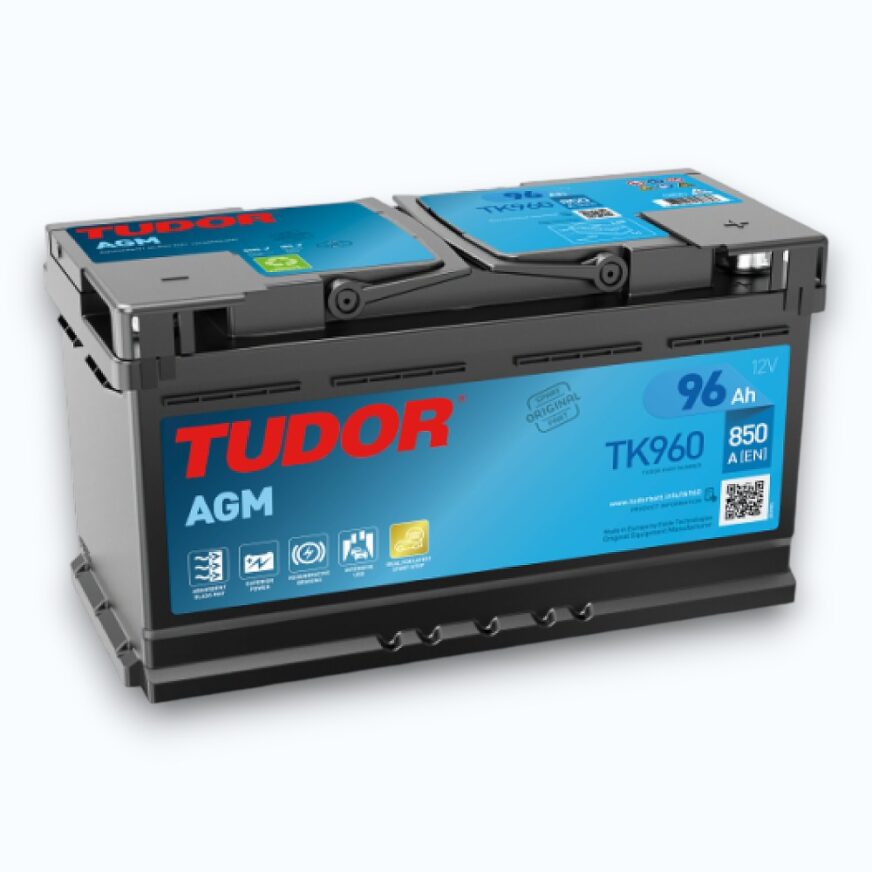 Batteri Tudor Start.Stop AGM 12v 96Ah Priset inkluderar Miljöavgift.