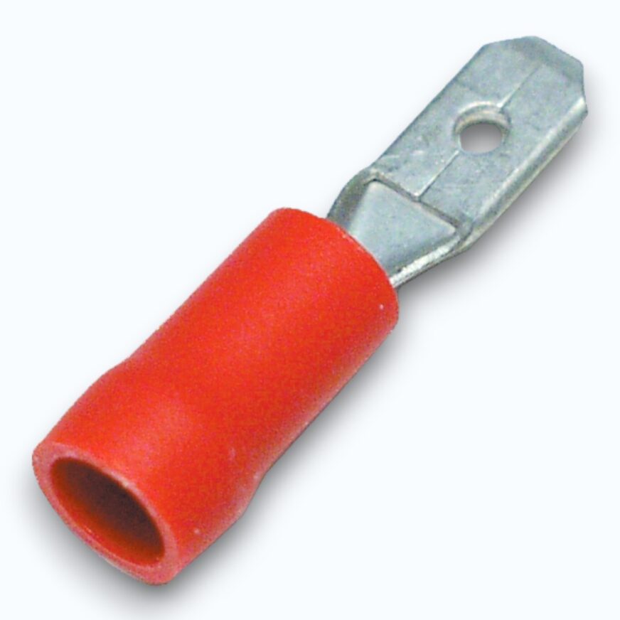 ISOLERAD FLATSTIFT, RÖD, 6.3x0.8mm, 10-PACK