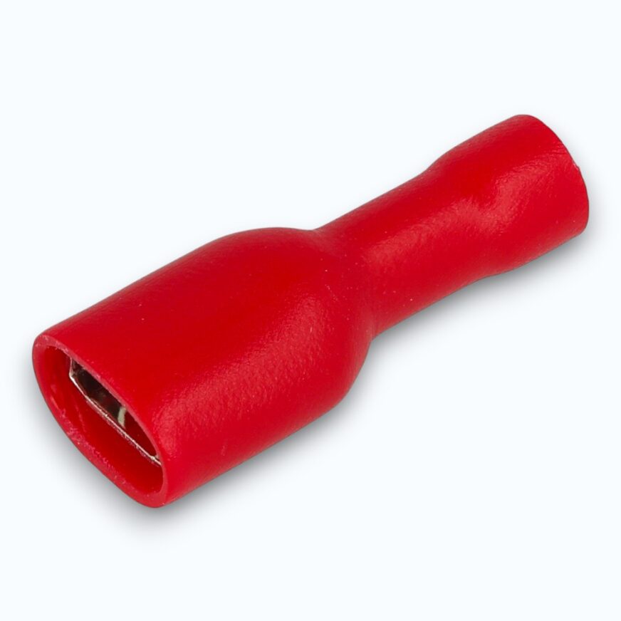 HELISOLERAD FLATSTIFTSHYLSA, RÖD, 6.3x0.8mm, 10-PACK