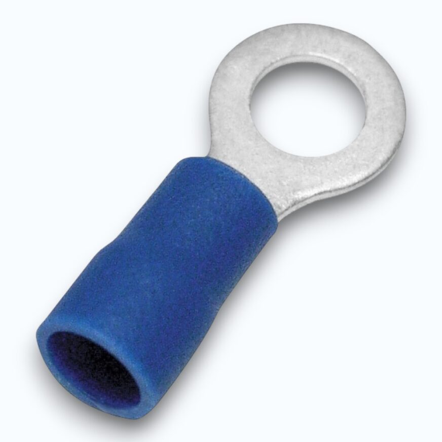 ISOLERAD RINGKABELSKO, BLÅ, M6, 1.0-2.5mm2, 10-PACK