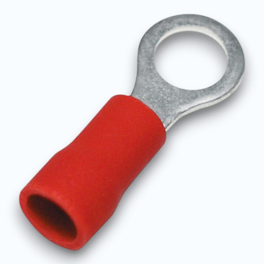 ISOLERAD RINGKABELSKO, RÖD, M6, 10-PACK