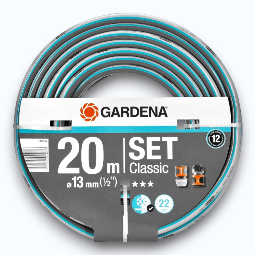 Vattenslang Gardena 20M Slangset 1/2" inkl 2st vattenkopplingar honor