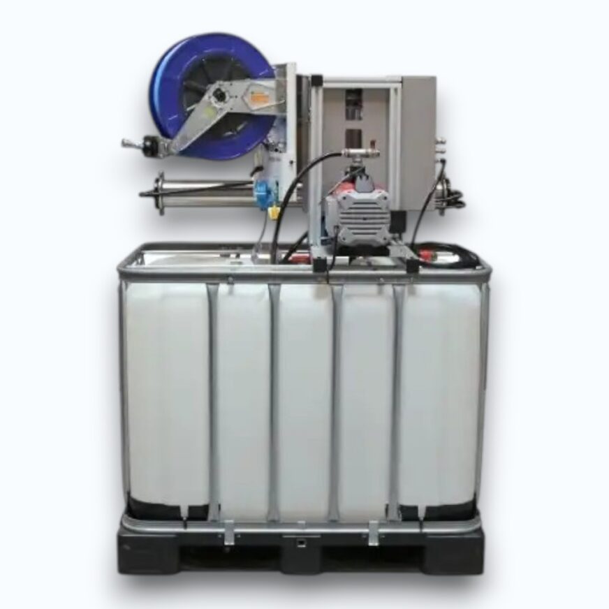 Osmos-system, tvättsystem med slangvinda, väggfäste